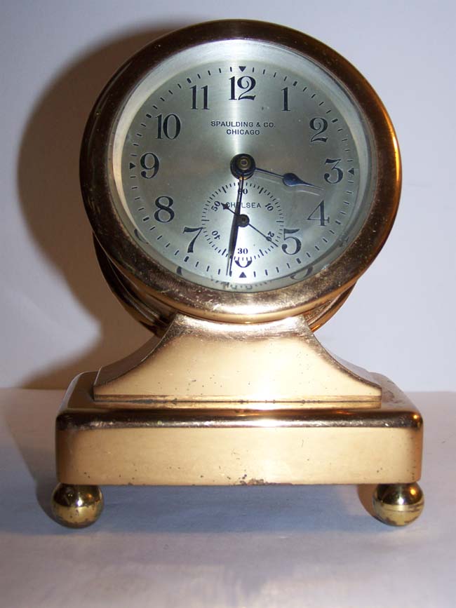 A Fine Diminutive Antique Chelsea Desk Clock in 'Rose' Bronze with 3" Dial made in 1922 — image 3